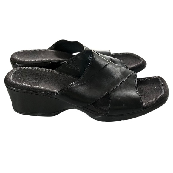 Rockport‎ Y2K Wedge Sandals Leather Square Toe 8.5 - Picture 1 of 6